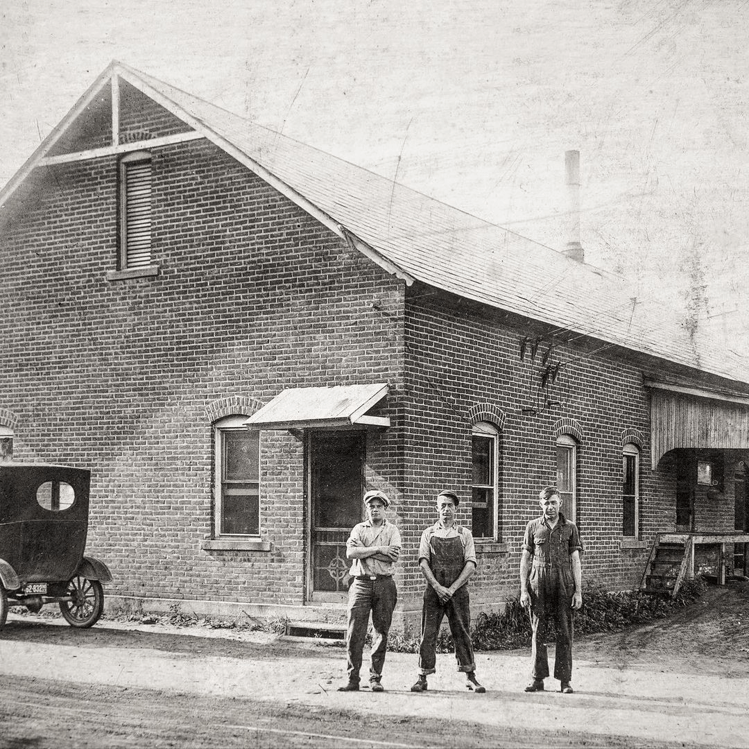 Old picture of the Creamery of Roanoke near Fort Wayne, Indiana